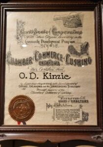 Kinzie Chamber Certificate